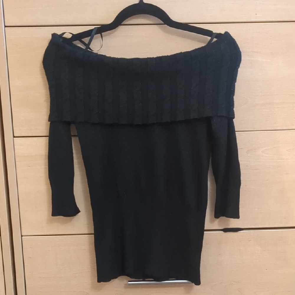 Byer California Black Off-Shoulder Sweater